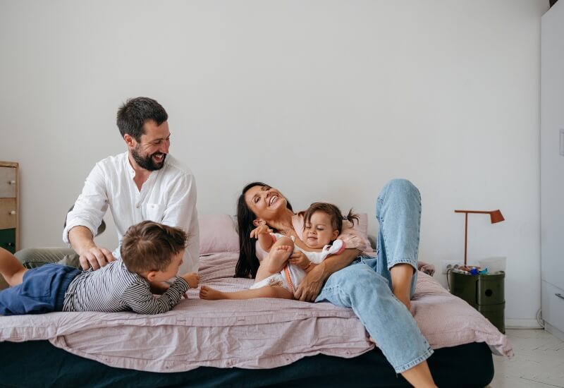 A family in a four-bedroom house in Texas