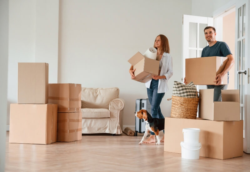 A family moving a three-bedroom house in Texas